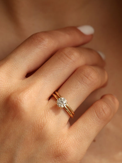 1 CT - 3 CT Round Cut Lab grown Diamond Solitaire & Double-Prong Engagement Ring