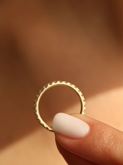 1 TCW Round CVD Diamond Full Eternity Wedding Band