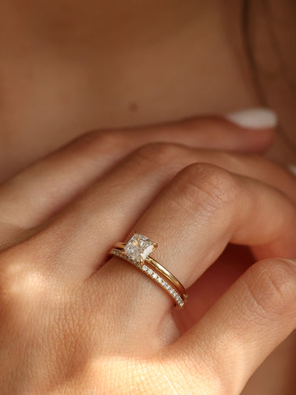 1 CT - 3 CT Cushion Cut Lab grown Diamond Solitaire Engagement Ring