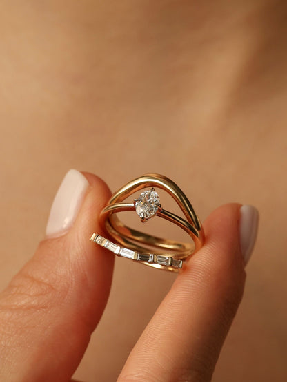 1 CT - 3 CT Oval Cut Lab grown Diamond Solitaire Engagement Ring