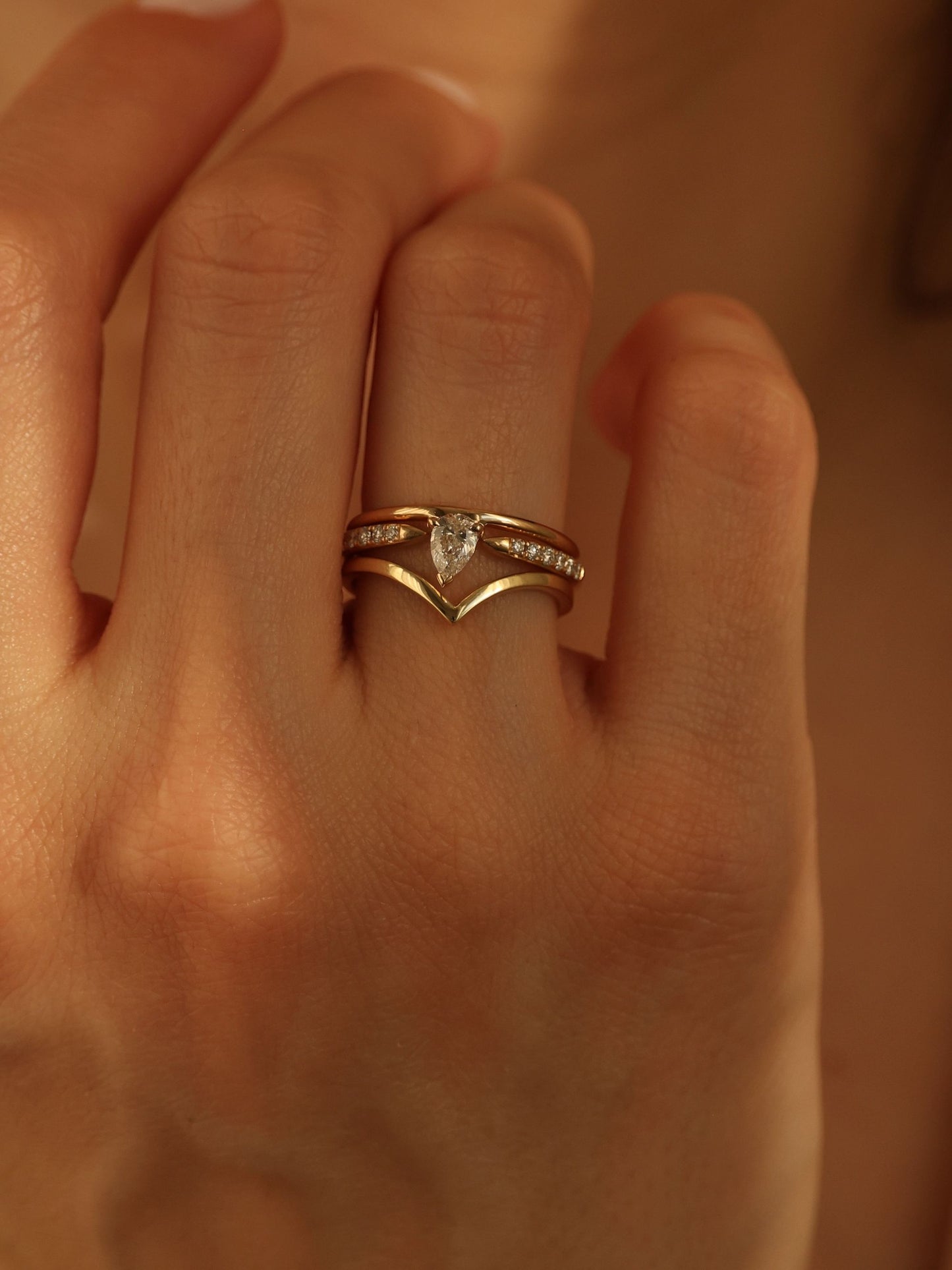 Chevron Plain Wedding Band