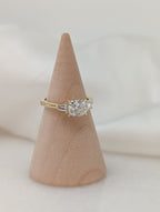 1 CT Elongated Cushion Cut Three Stone Moissanite Engagement Ring