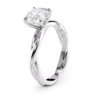 1.5 CT Round Cut Twisted Solitaire Moissanite Engagement Ring