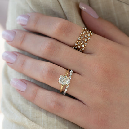 2.5 CT Elongated Cushion Solitaire Moissanite Engagement Ring