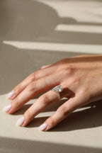 3 CT Pear Cut Hidden Halo & Pave Moissanite Engagement Ring