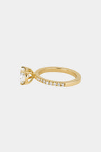 2 CT Pear Cut Lab grown Diamond Half Pave Engagement Ring