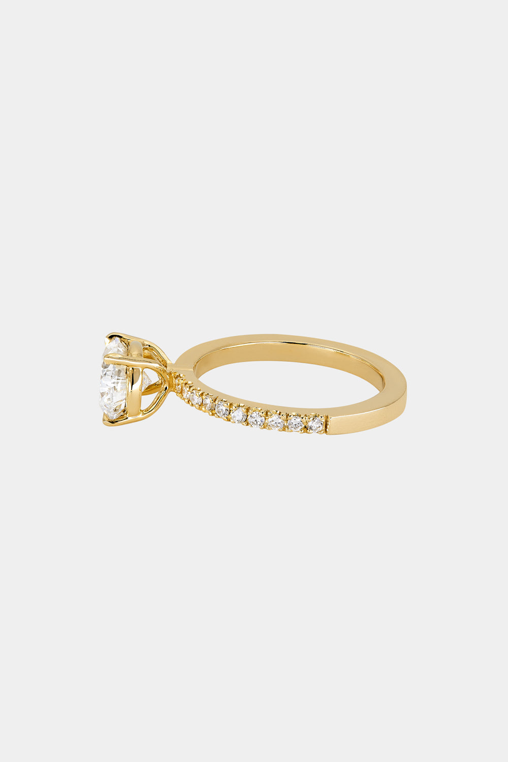 2 CT Pear Cut Lab grown Diamond Half Pave Engagement Ring