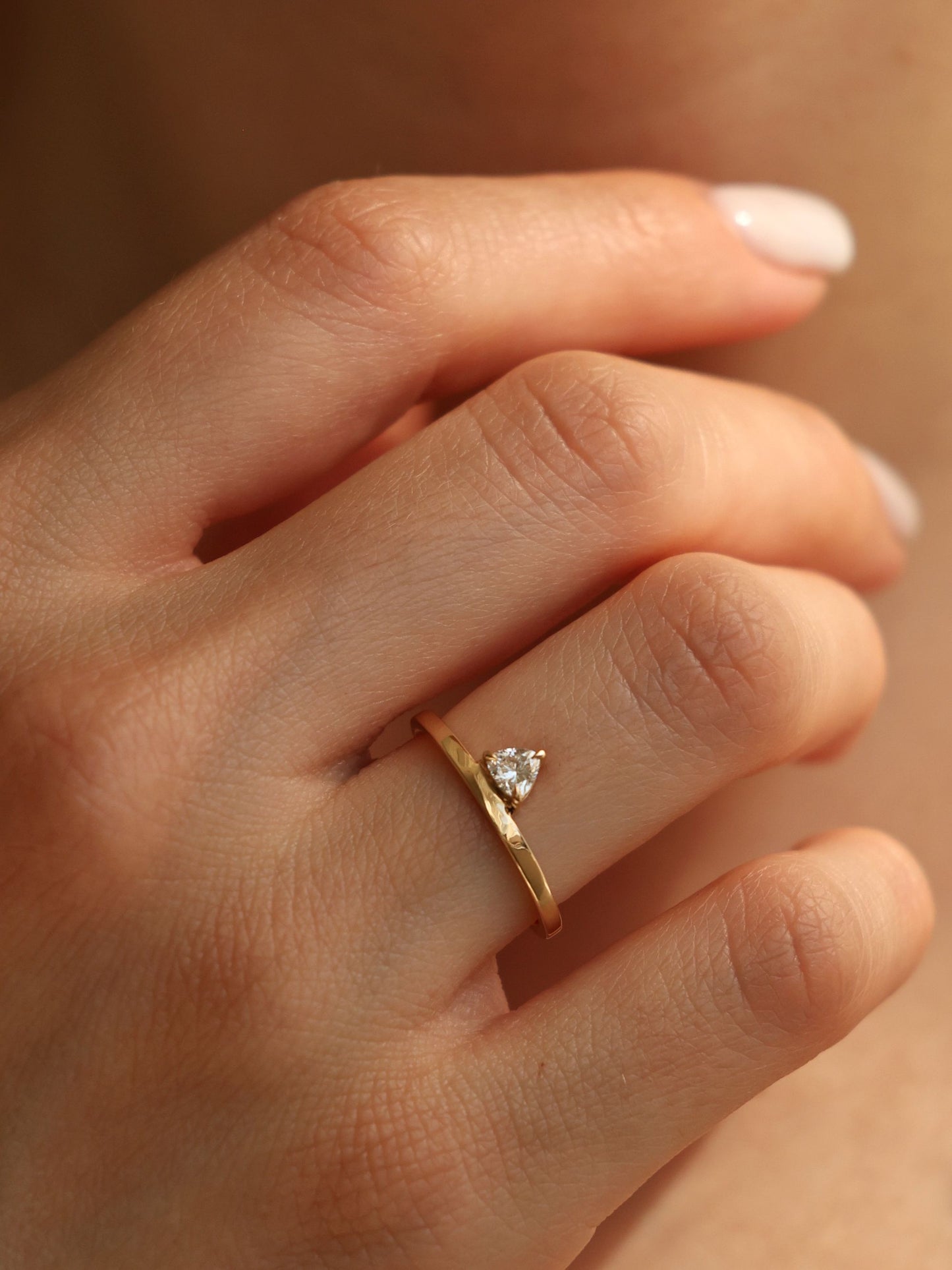 0.20 CT - 2.20 CT Trillion Cut Lab grown Diamond Solitaire Engagement Ring