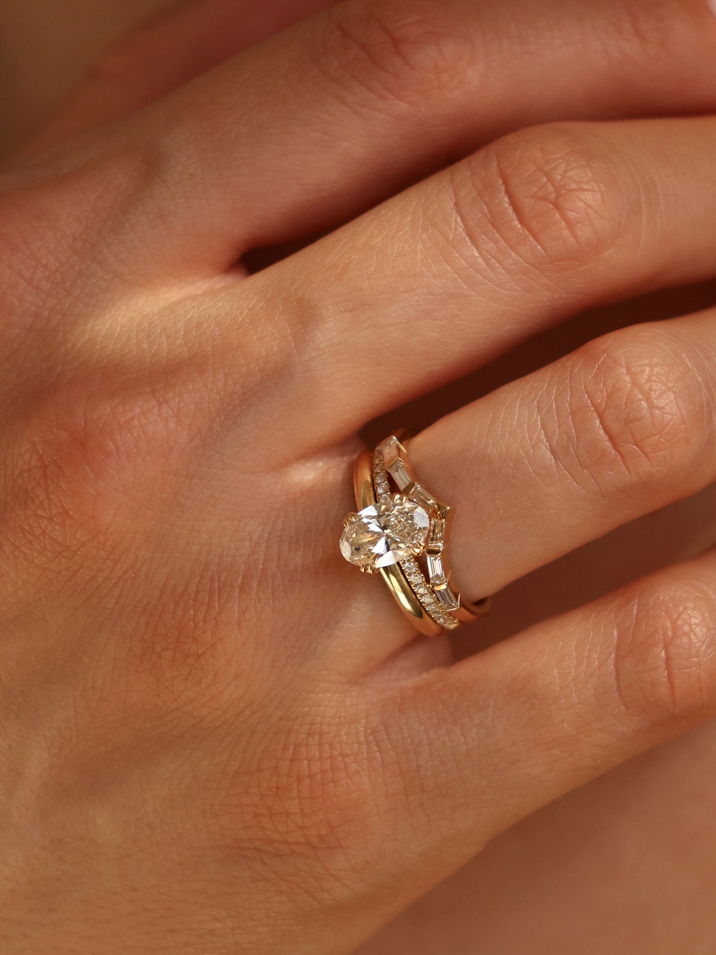 1.2 CT - 3.2 CT Oval Cut Lab grown Diamond Pave Engagement Ring