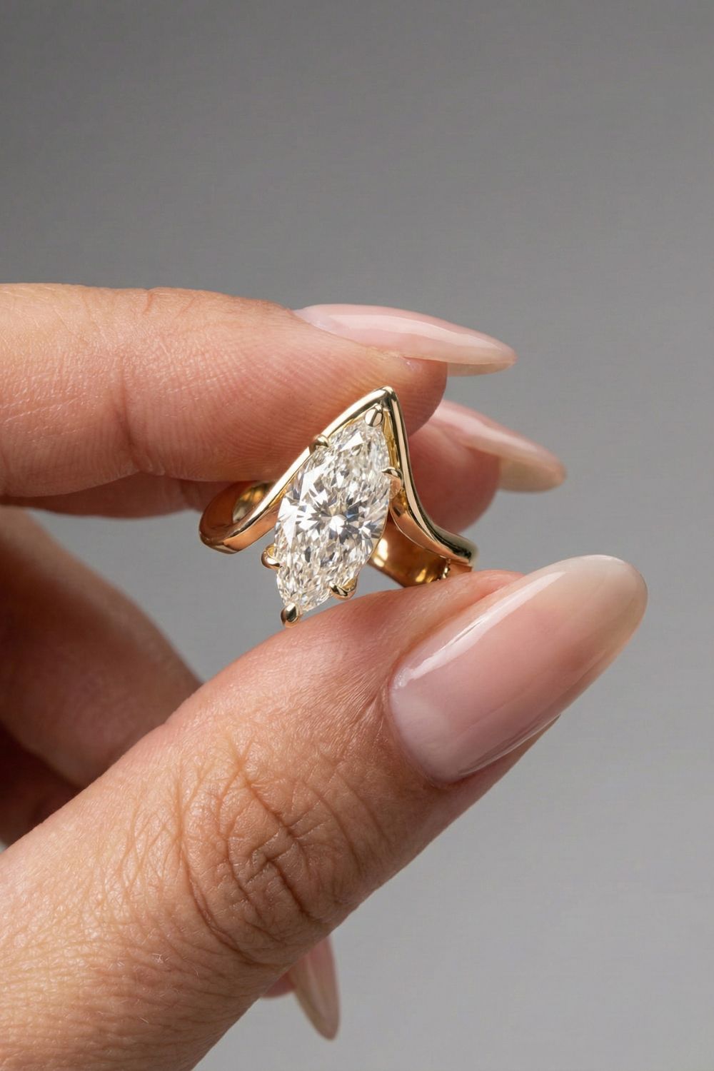 2 CT - 4 CT Marquise Cut Lab grown Diamond Unique Engagement Ring