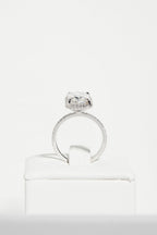 2.5 CT - 3.5 CT Radiant Cut Halo & Pave Moissanite Engagement Ring