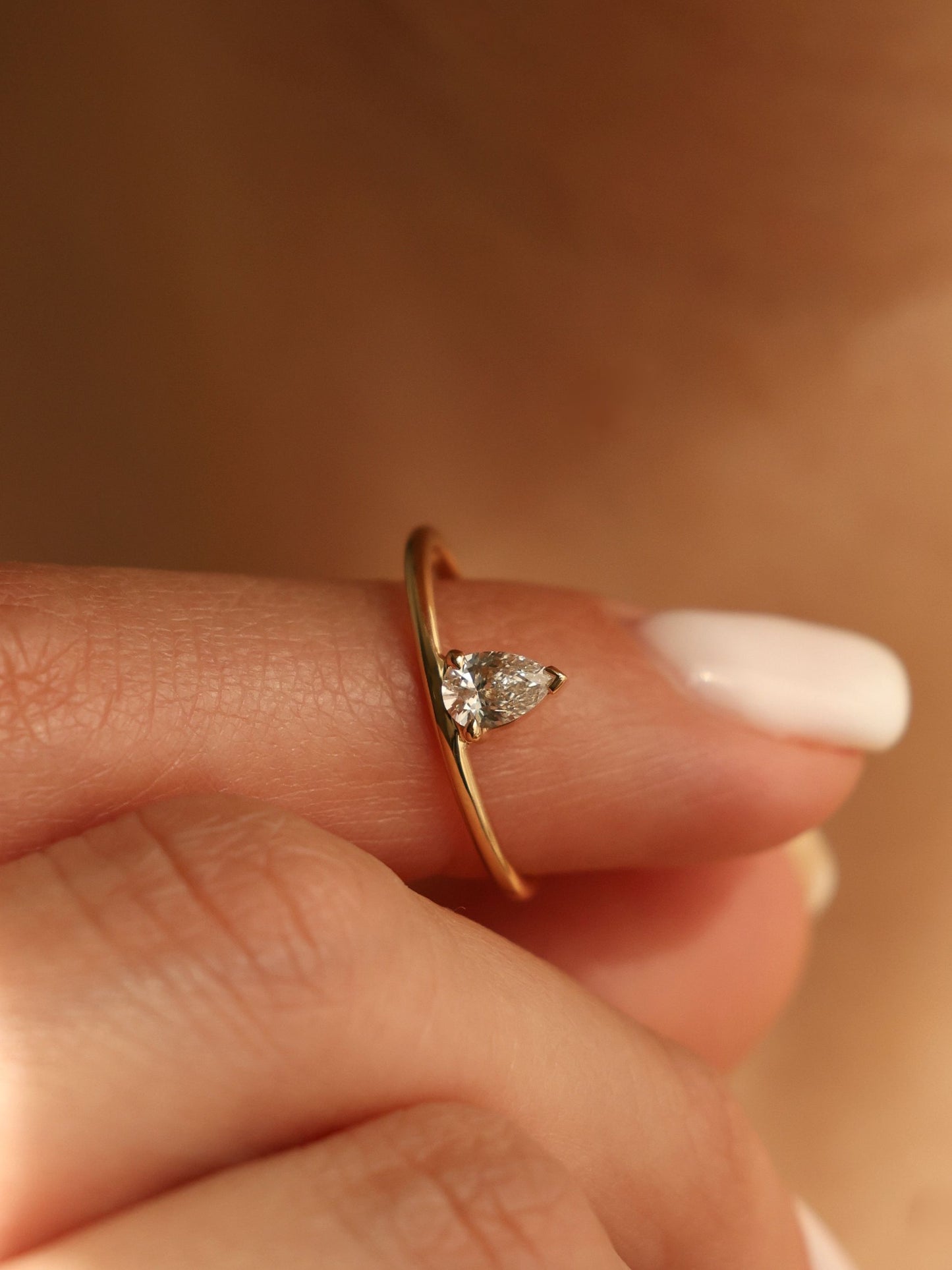 0.30 CT - 2.30 CT Pear Cut Lab grown Diamond Solitaire Engagement Ring