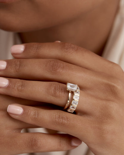 1.5 CT - 3.5 CT Emerald Cut Lab grown Diamond Solitaire Engagement Ring