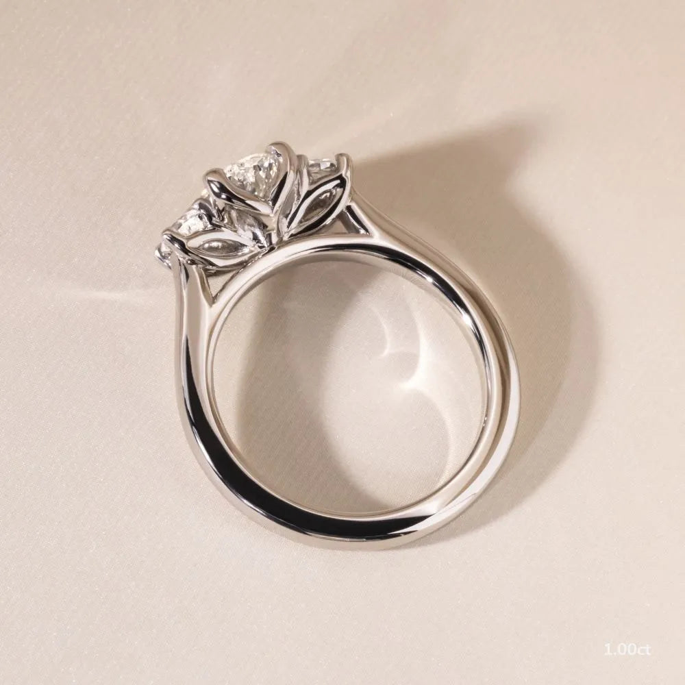 1 CT Oval Cut Three Stone Moissanite Engagement Ring