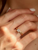 1 CT - 3 CT Cushion Cut Lab grown Diamond Solitaire Engagement Ring