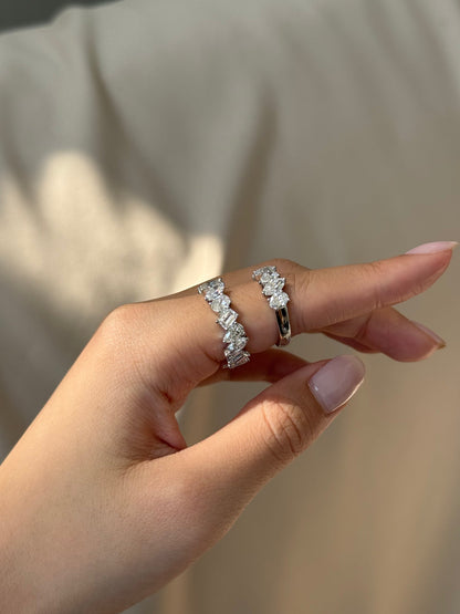 5.05 TCW Mix Fancy CVD Diamond Full Eternity Wedding Band