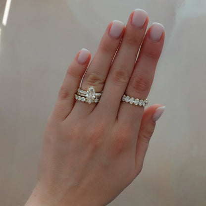 2 CT - 4 CT Marquise Cut Lab grown Diamond Hidden Halo & Pave Engagement Ring