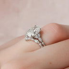3.0 CT Oval Cut  Moissanite Half Eternity Bridal Set