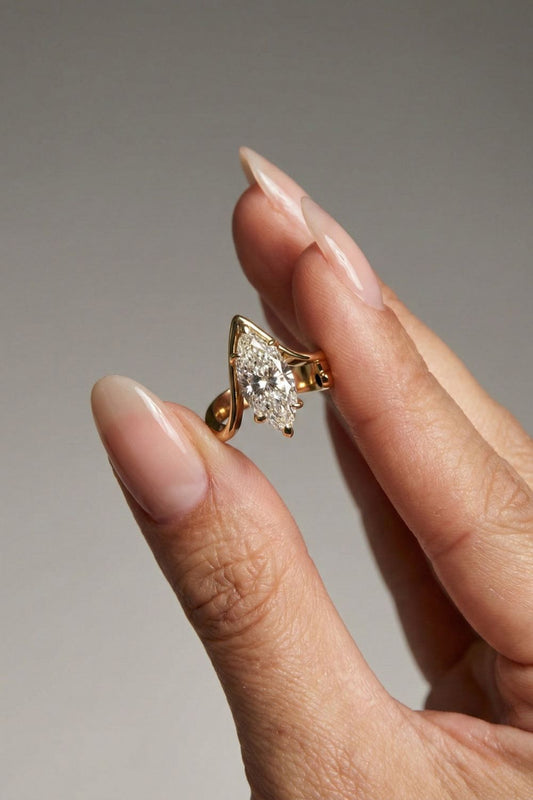 Marquise Cut Lab grown Diamond Unique Engagement Ring