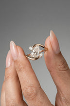 Pear Cut Lab grown Diamond Side Stone Engagement Ring