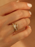 0.50 CT - 2.50 CT Asscher Cut Lab grown Diamond Pave Engagement Ring