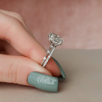 5.0 CT Elongated Cushion Cut Moissanite Half Eternity Bridal Set
