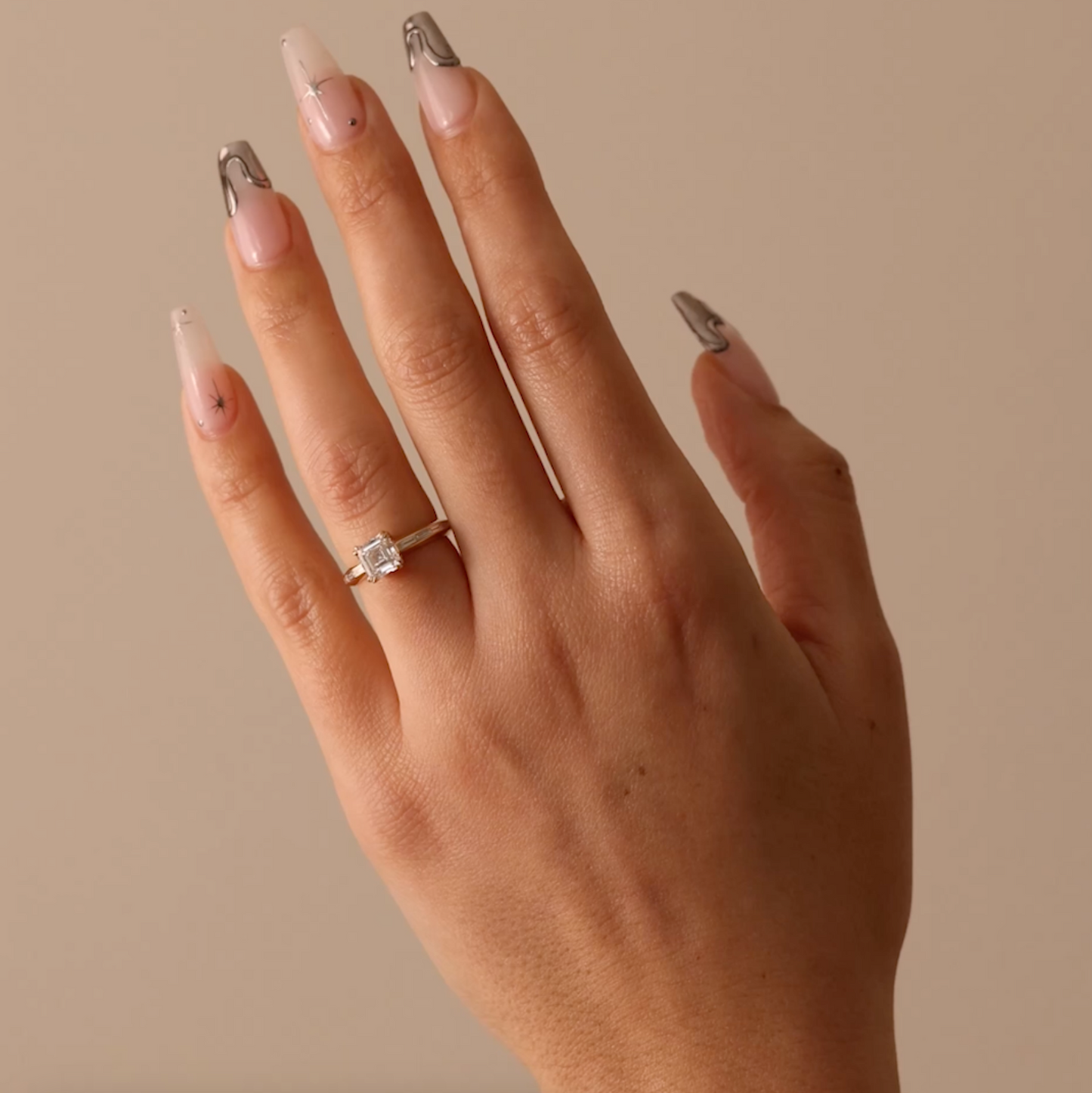 1.27 CT - 3.27 CT Asscher Cut Lab grown Diamond Channel Setting Engagement Ring