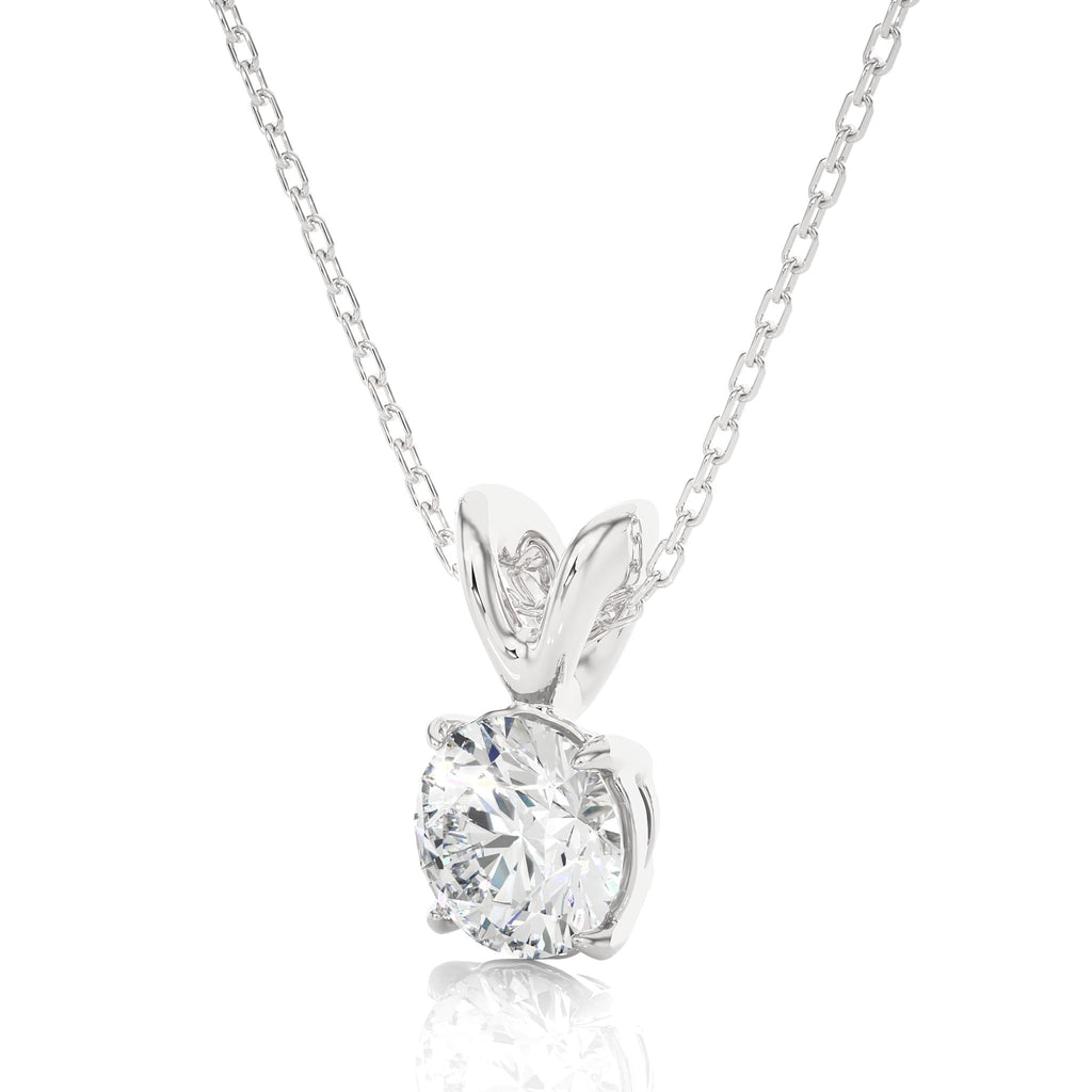 0.59 CT Round Cut Moissanite Diamond Solitaire Necklace