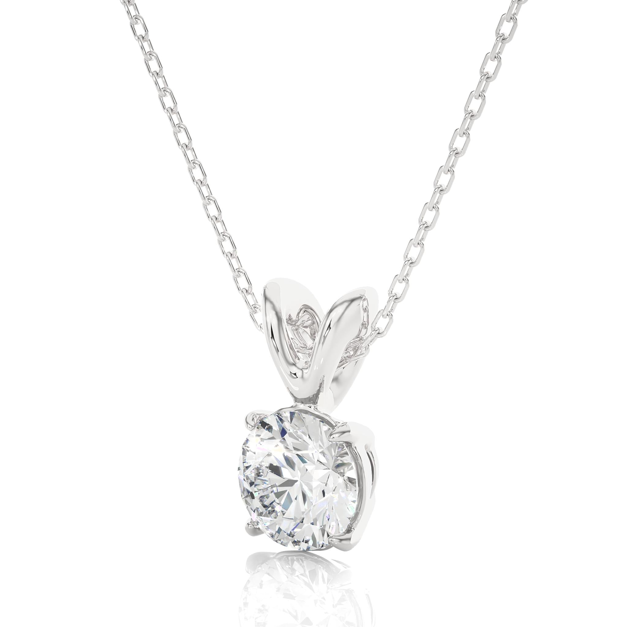 0.59 CT Round Cut Moissanite Diamond Solitaire Necklace