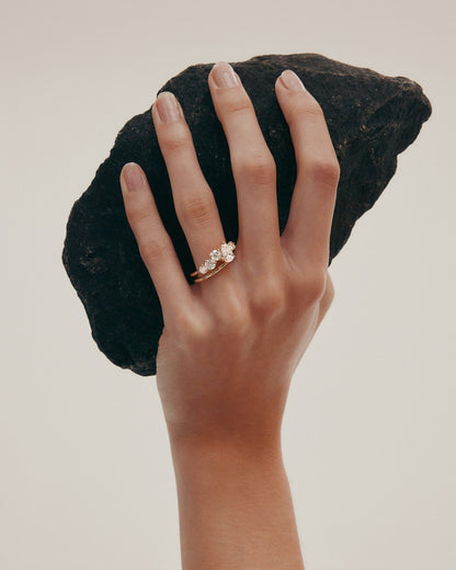 0.7 CT Pear Cut Lab grown Diamond Cluster Engagement Ring