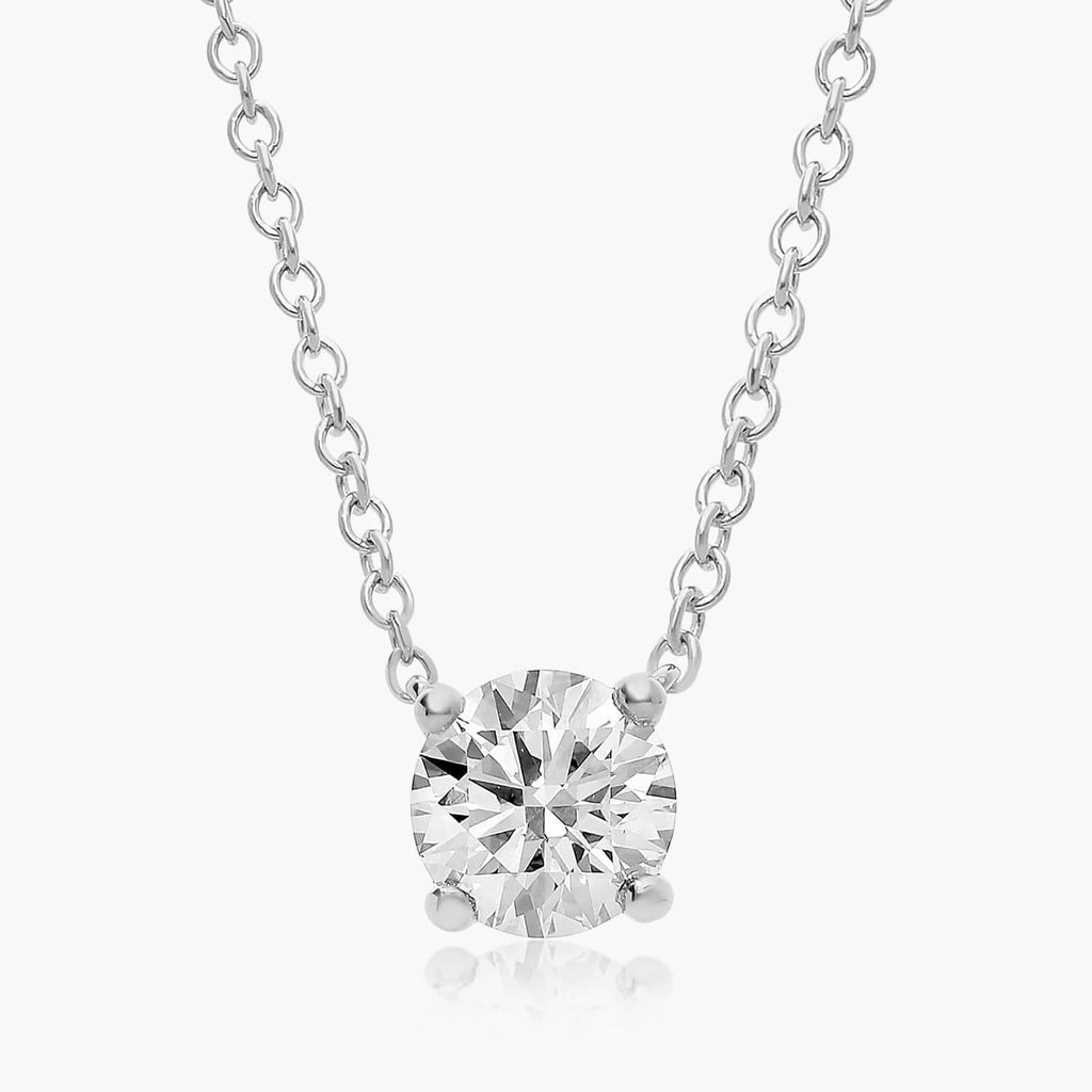0.25 - 3.00 CT Round Cut Moissanite Diamond Solitaire Necklace