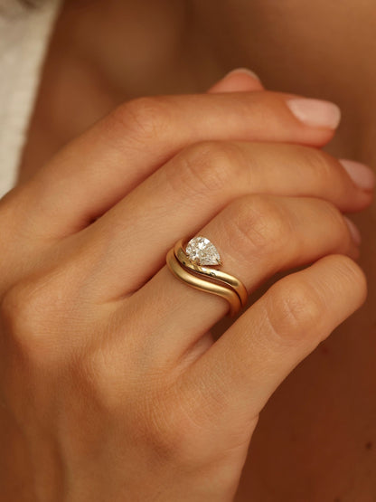 Plain Curved Stackable Wedding Band