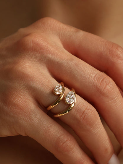 1 CT - 3 CT Pear Cut Lab grown Diamond Solitaire Engagement Ring