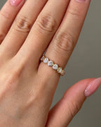 1.7 TCW Heart CVD Diamond Half Eternity with Bezel Wedding Band