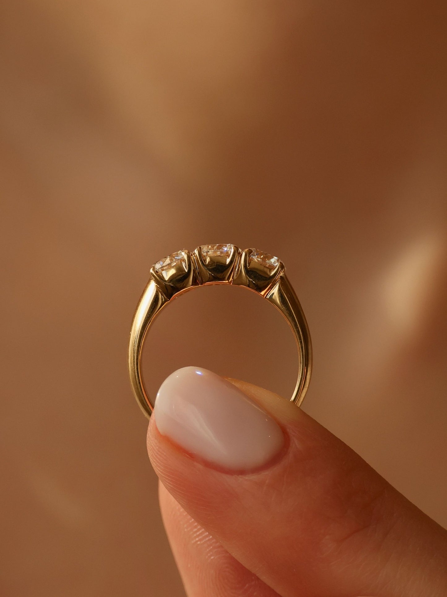 1.5 TCW  Round Cut Lab grown Diamond Three Stone Engagement Ring