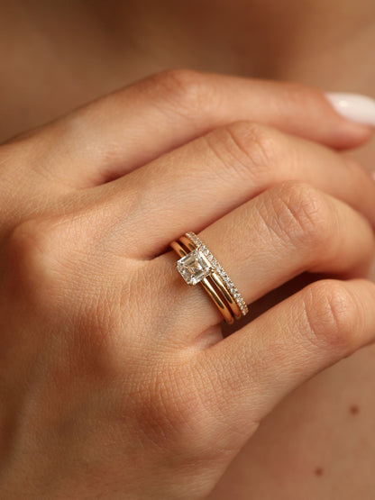 1.20 CT - 3.20 CT Asscher Cut Lab grown Diamond Solitaire Engagement Ring