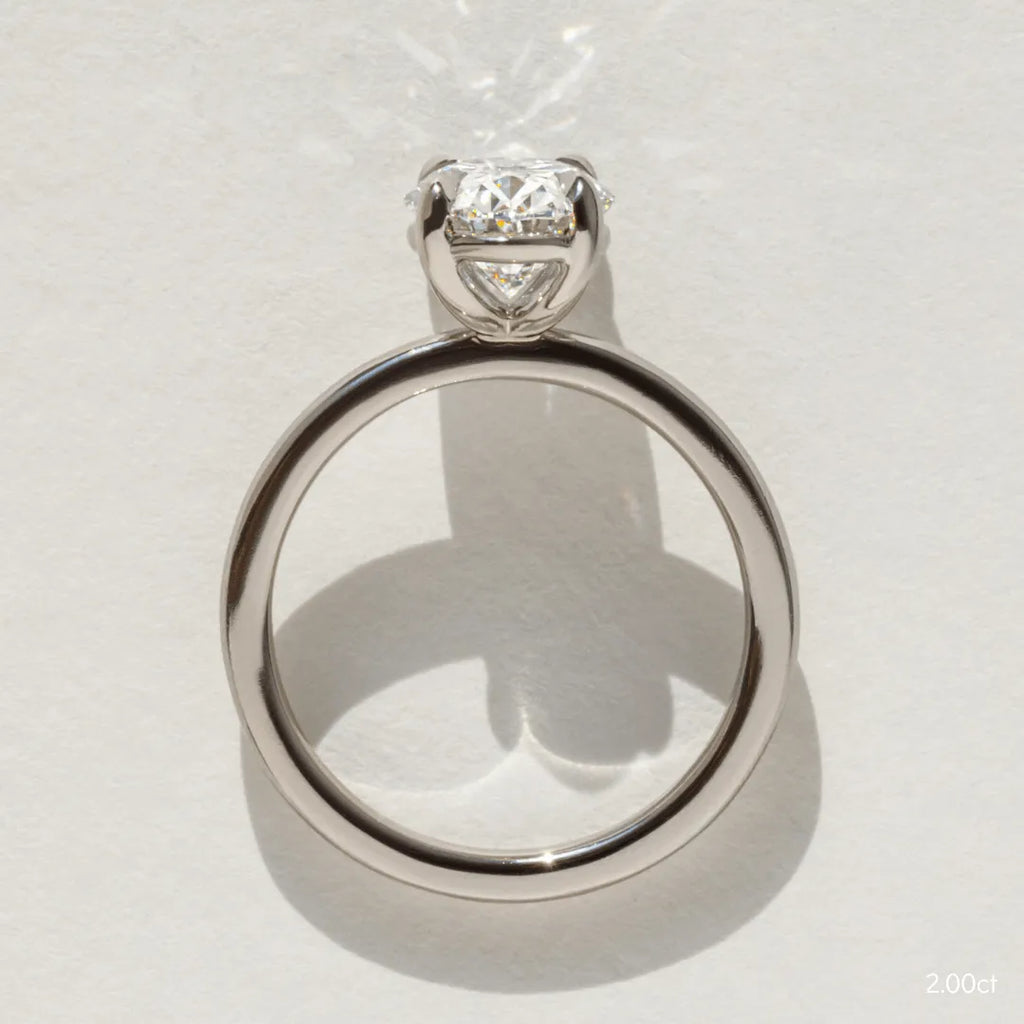 2 CT - 2.2 CT Oval Cut Solitaire Moissanite Engagement Ring