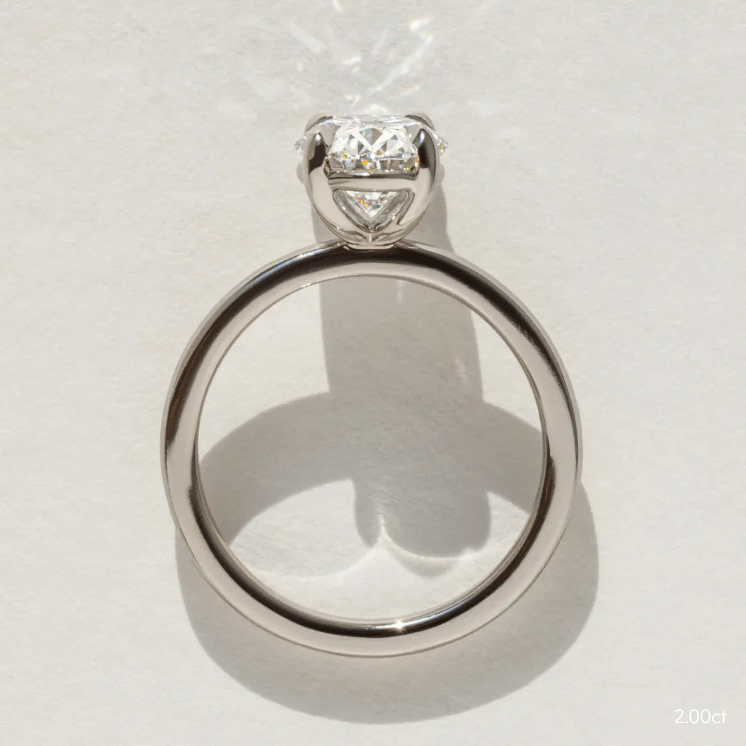 2 CT - 2.2 CT Oval Cut Solitaire Moissanite Engagement Ring