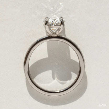2 CT - 2.2 CT Oval Cut Solitaire Moissanite Engagement Ring