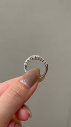 2.18 TCW Emerald CVD Diamond Open Wedding Band
