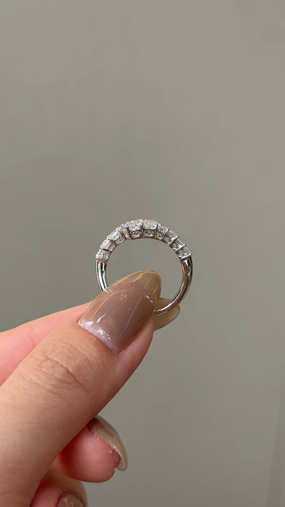 2.18 TCW Emerald CVD Diamond Open Wedding Band