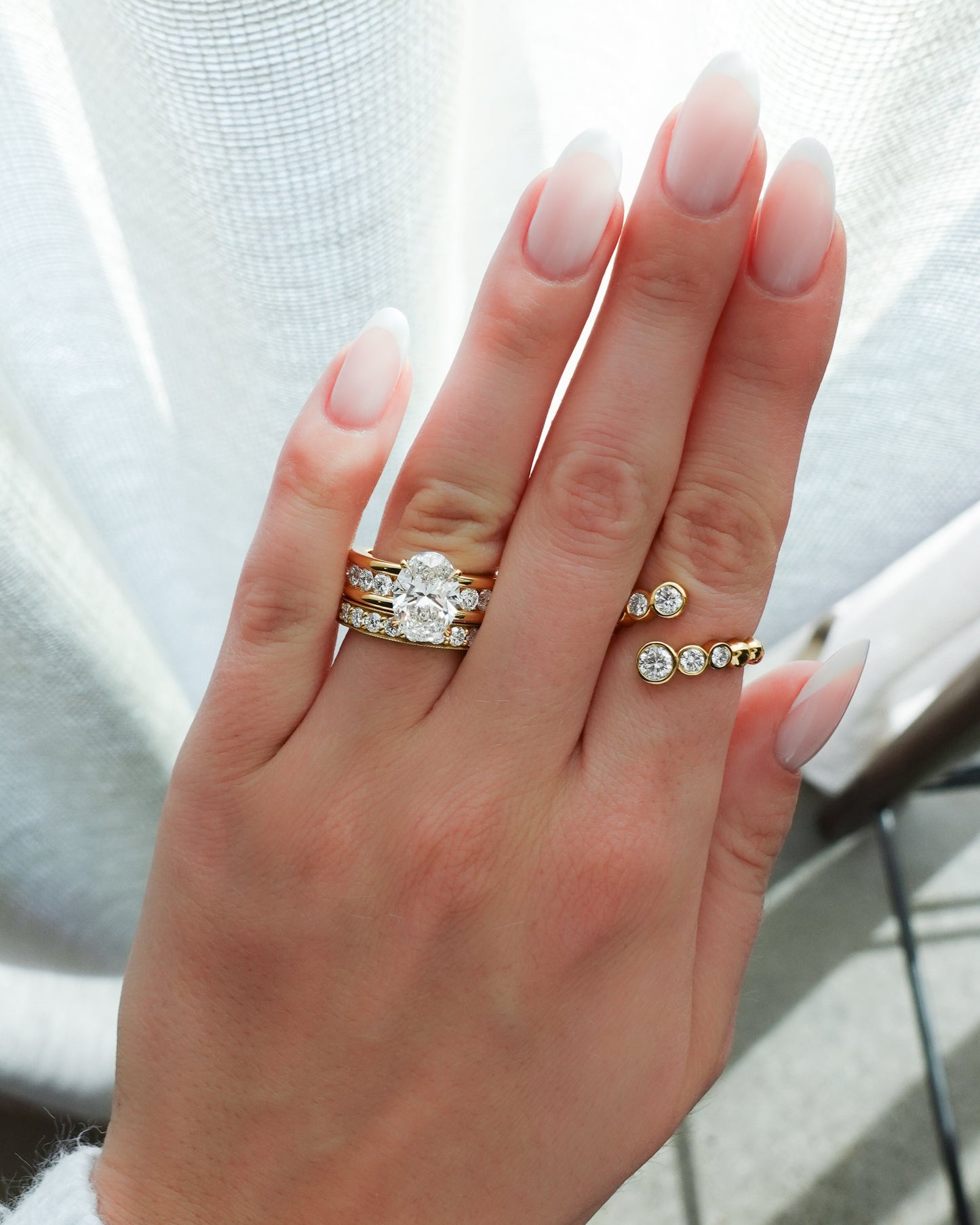 3 CT - 4 CT Oval Cut Lab grown Diamond Channel Setting Engagement Ring