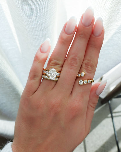 3 CT - 4 CT Oval Cut Lab grown Diamond Channel Setting Engagement Ring