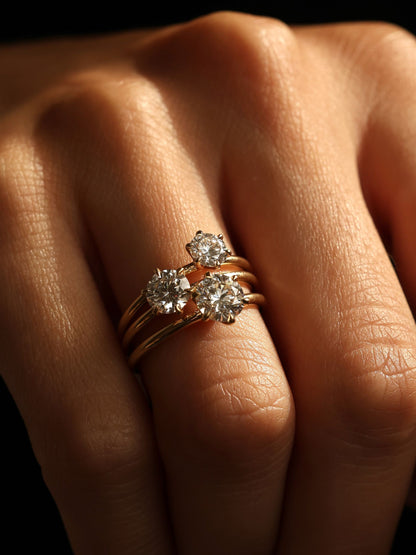 1.5 CT - 3.5 CT Round Cut Lab grown Diamond Solitaire Engagement Ring