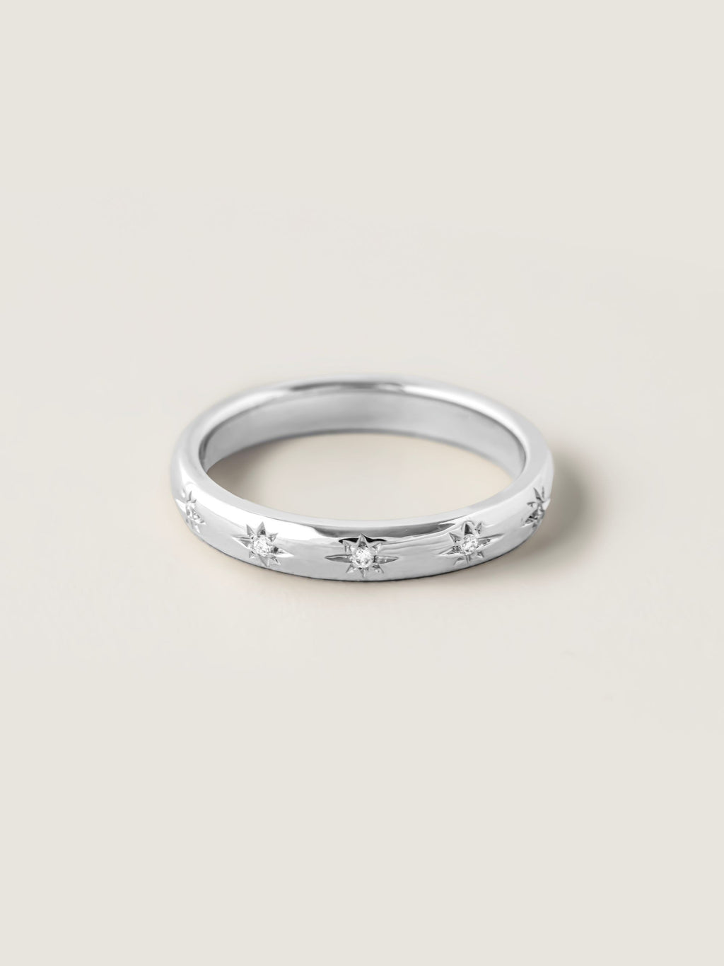 0.1 TCW Round CVD Diamond Flush Setting Wedding Band