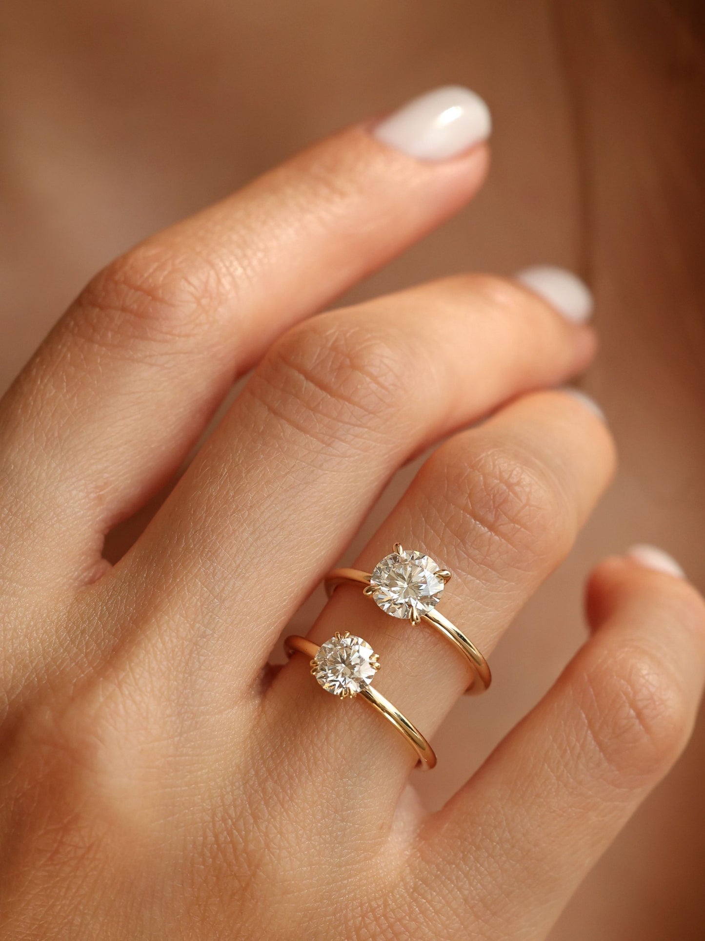 1.5 CT - 3.5 CT Round Cut Lab grown Diamond Solitaire Engagement Ring