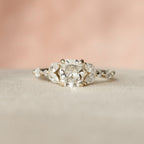 1 CT - 2 CT Elongated Cushion Cut Cluster Moissanite Engagement Ring