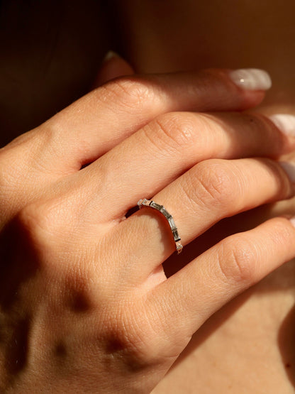 0.37 TCW Baguette CVD Diamond Curved Wedding Band