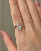 1.02 TCW Pear CVD Diamond Open Cuff Wedding Band