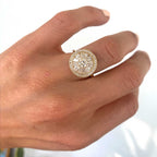 0.32 CT Round Cut Moissanite Halo Mosaic Engagement Ring